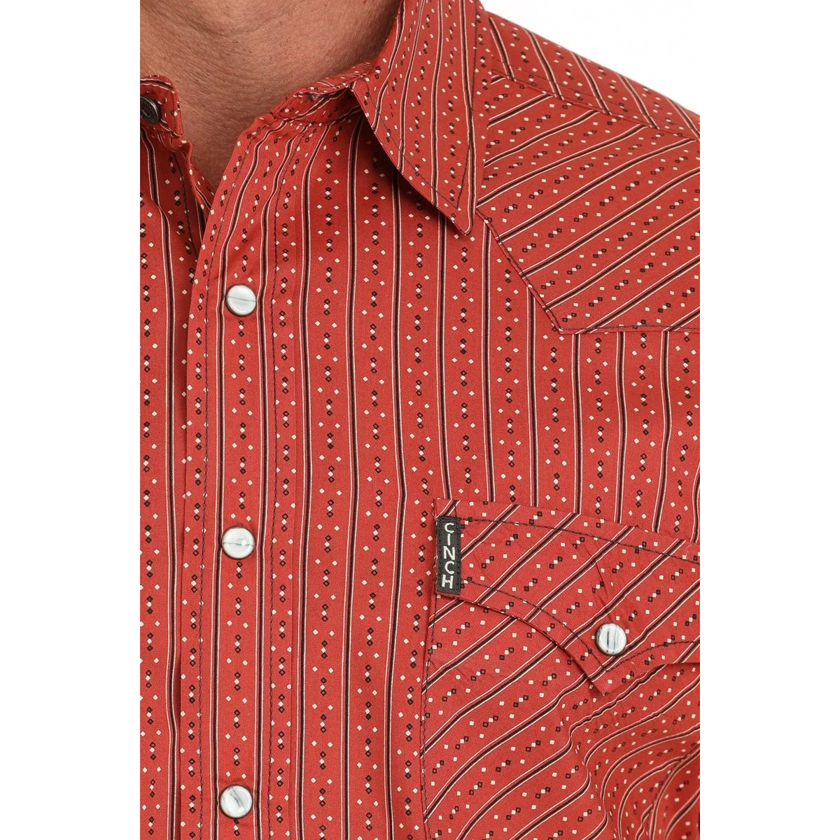 Cinch Men's Long Sleeve Modern Fit Print Shirt- Red - Image 2