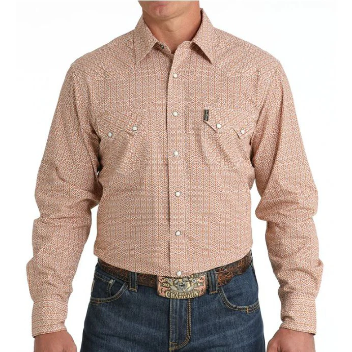 Cinch Men's Long Sleeve Modern Print Shirt - Gold