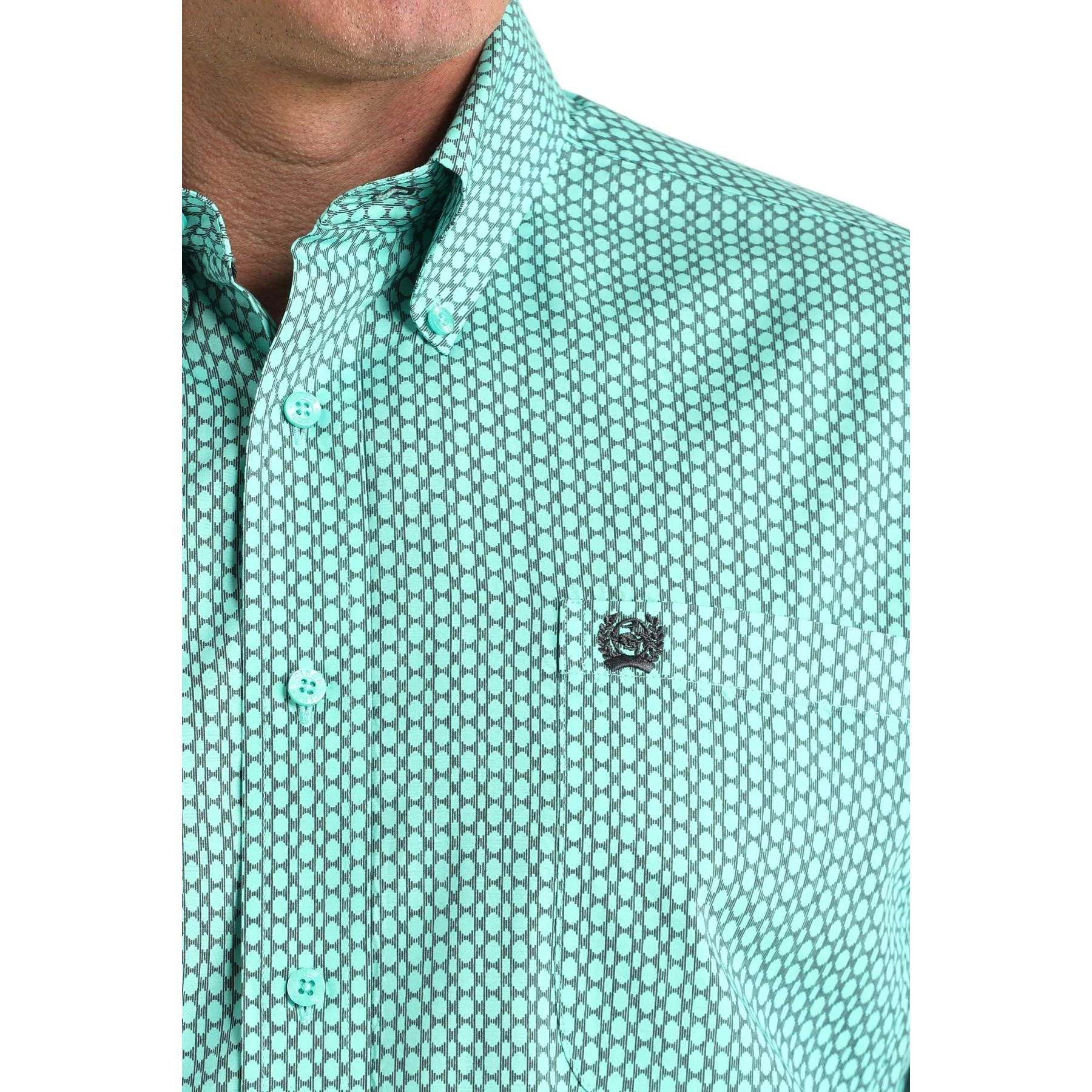 Cinch Men's Long Sleeve Patterned Western Shirt- Blue - Image 2