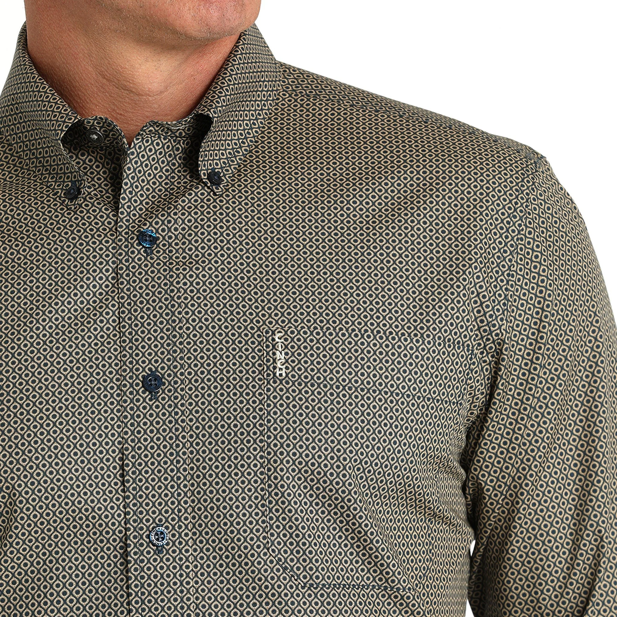 Cinch Men's Long Sleeve Plaid Button Down Western Shirt - Brown - Image 2