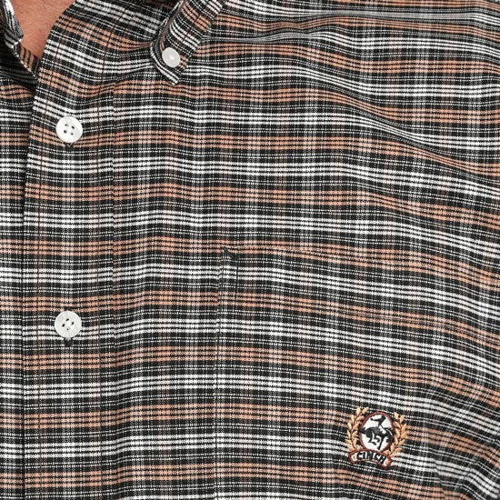 Cinch Men's Long Sleeve Plaid Oxford Shirt- Black - Image 2