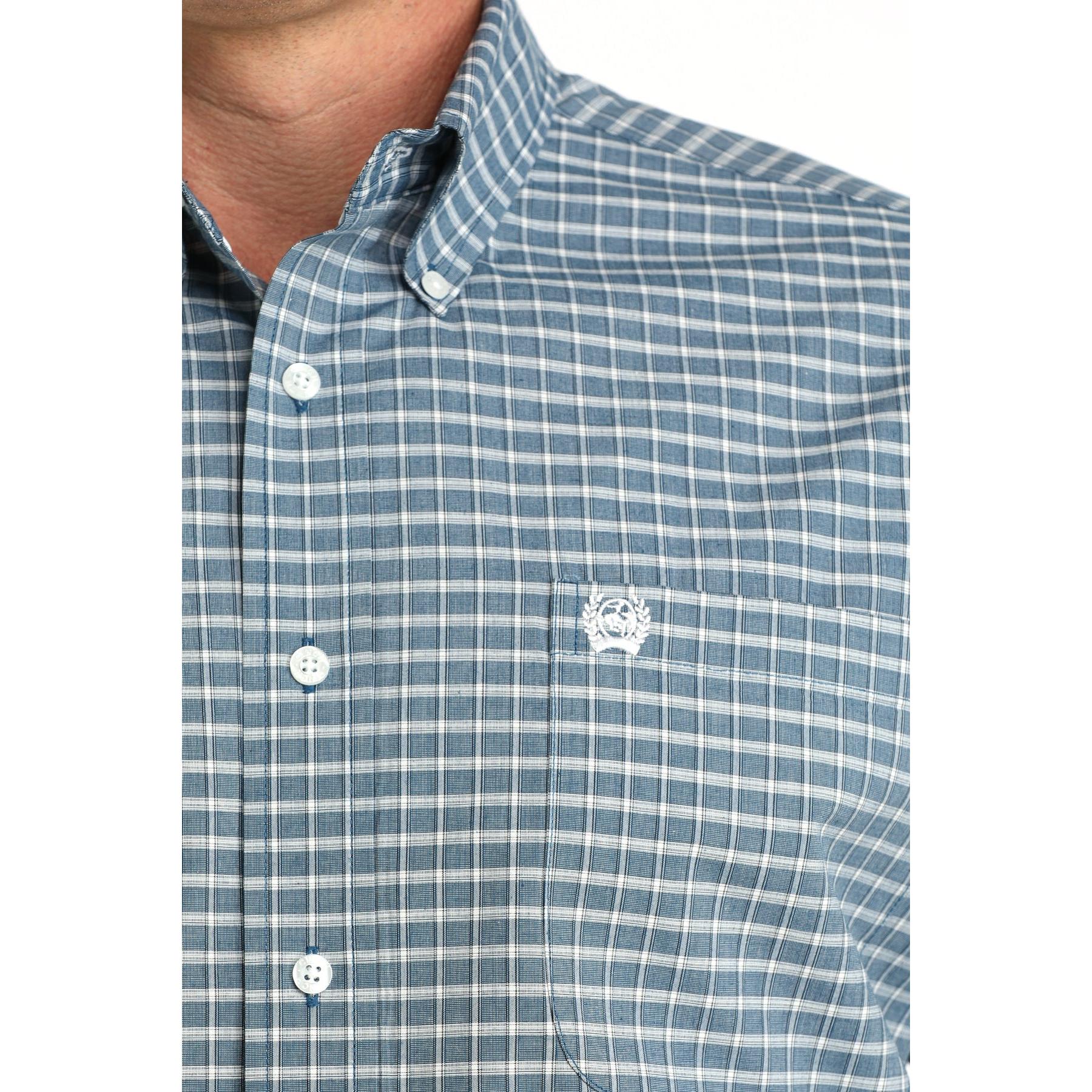 Cinch Men's Long Sleeve Plaid Shirt - Blue - Image 2