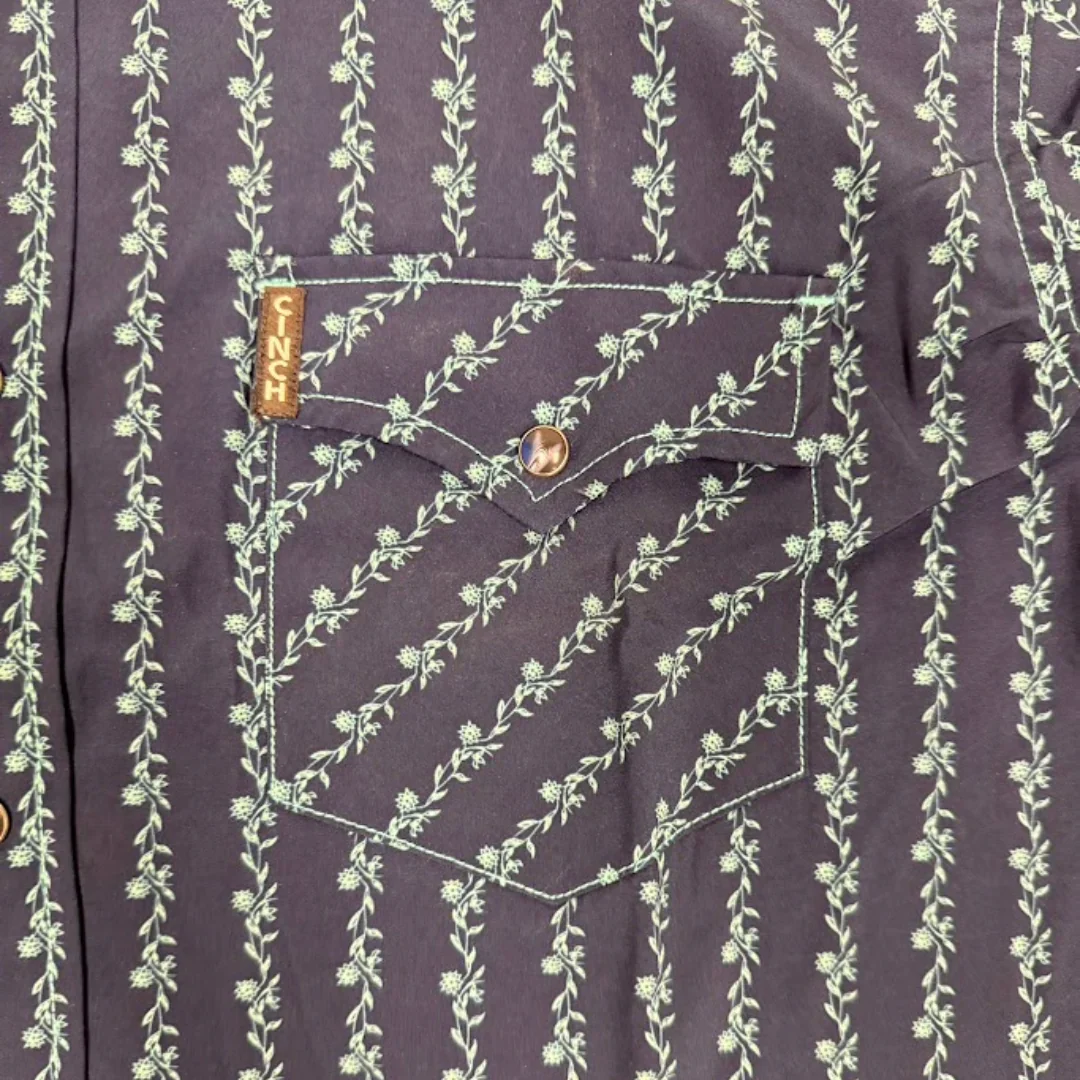 Cinch Men's Long  Sleeve Print Modern Shirt- Navy - Image 2
