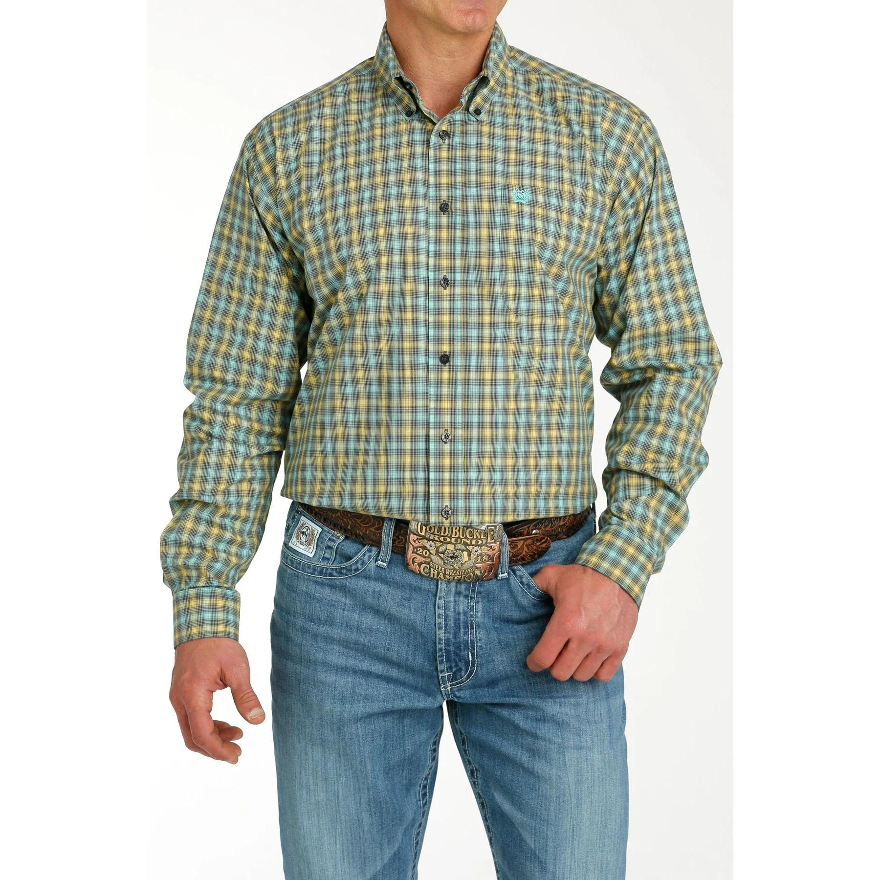 Cinch Men's Long Sleeve Plaid Shirt - Multi