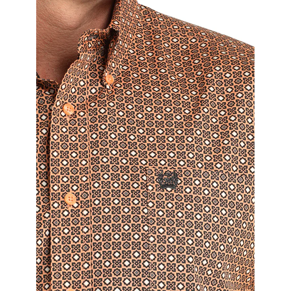 Cinch Men's Long Sleeve Print Shirt - Coral - Image 2