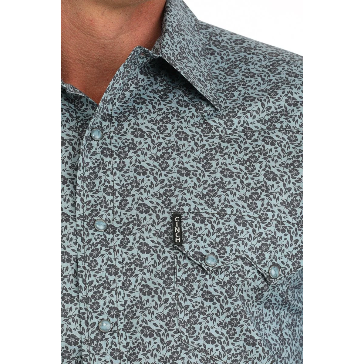 Cinch Men's Long Sleeve Print Shirt- Green - Image 2