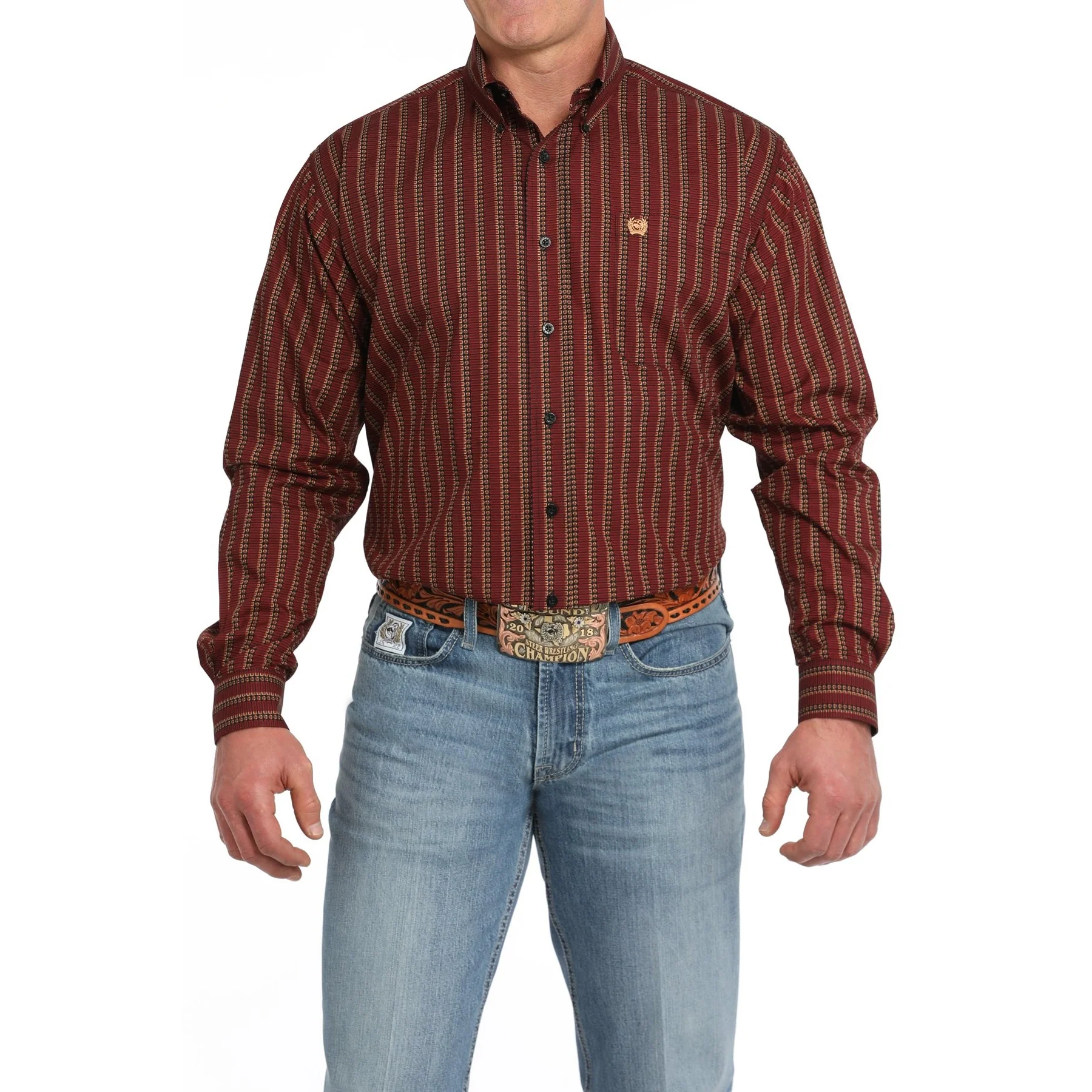 Cinch Men's Long Sleeve Shotgun Shell Shirt - Red