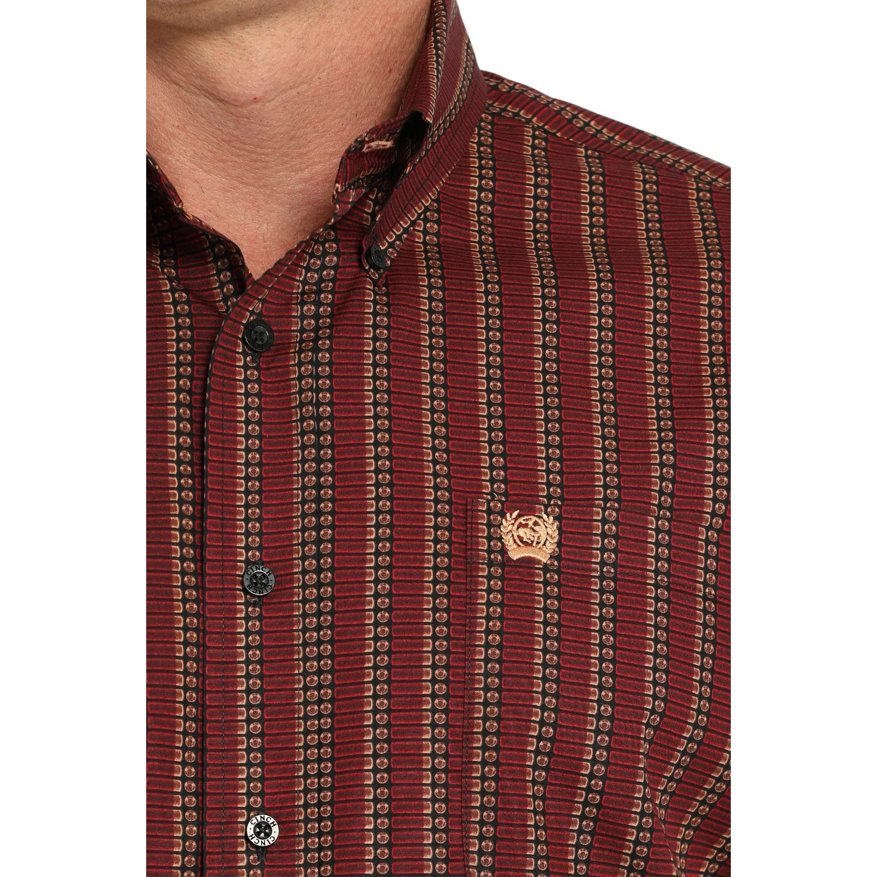 Cinch Men's Long Sleeve Shotgun Shell Shirt - Red - Image 2