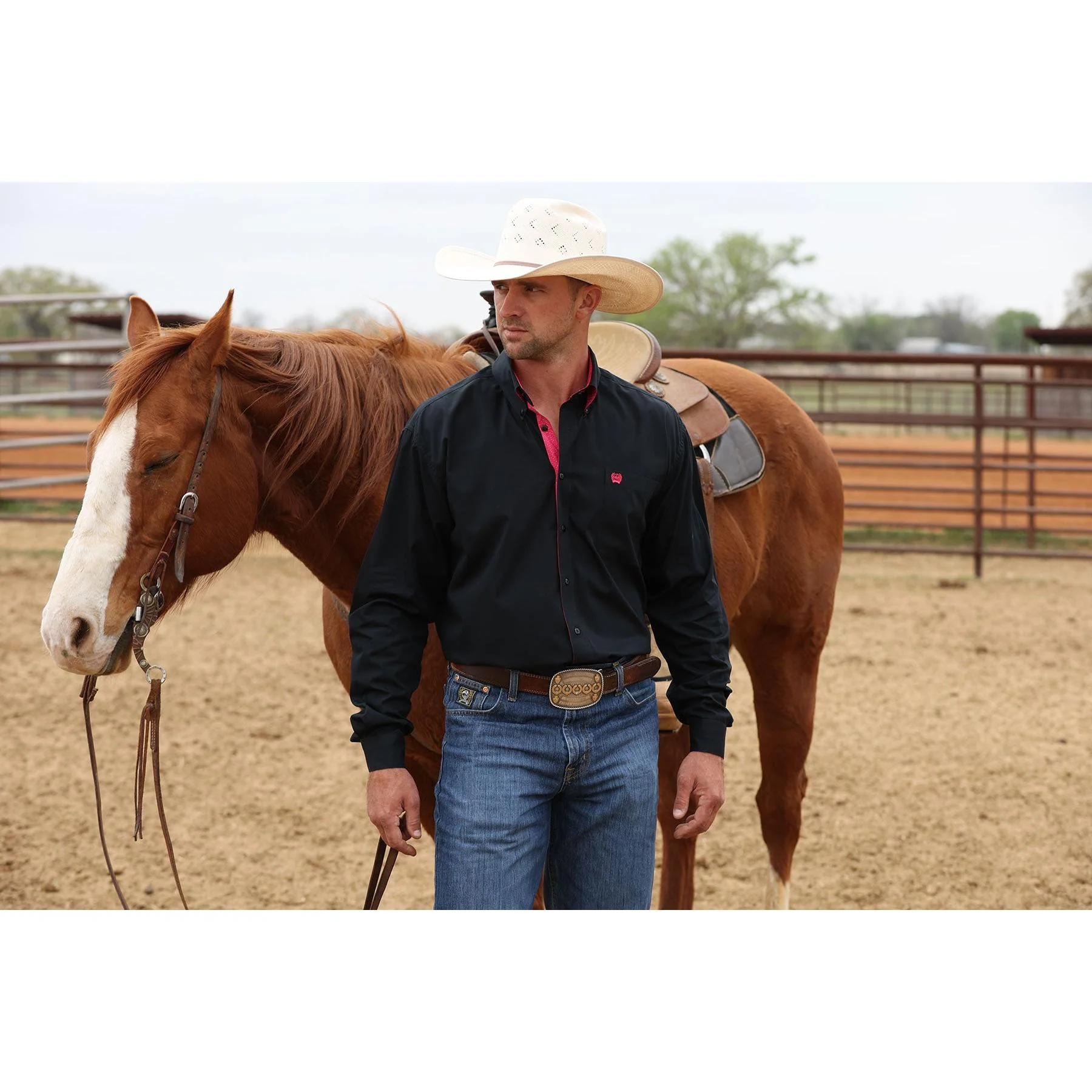 Cinch Men's Long Sleeve Solid Shirt - Black - Image 2