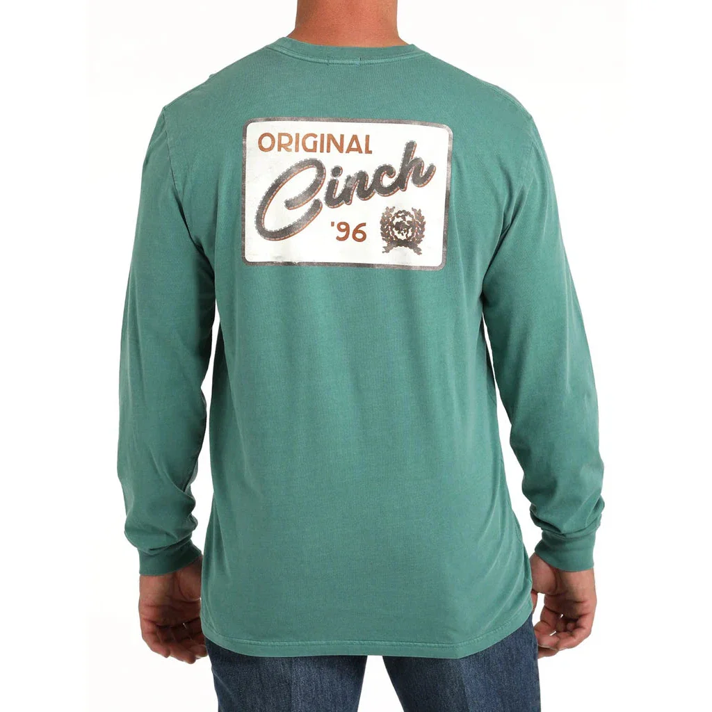 Cinch Men's Long Sleeve Tee Shirt - Green - Image 2
