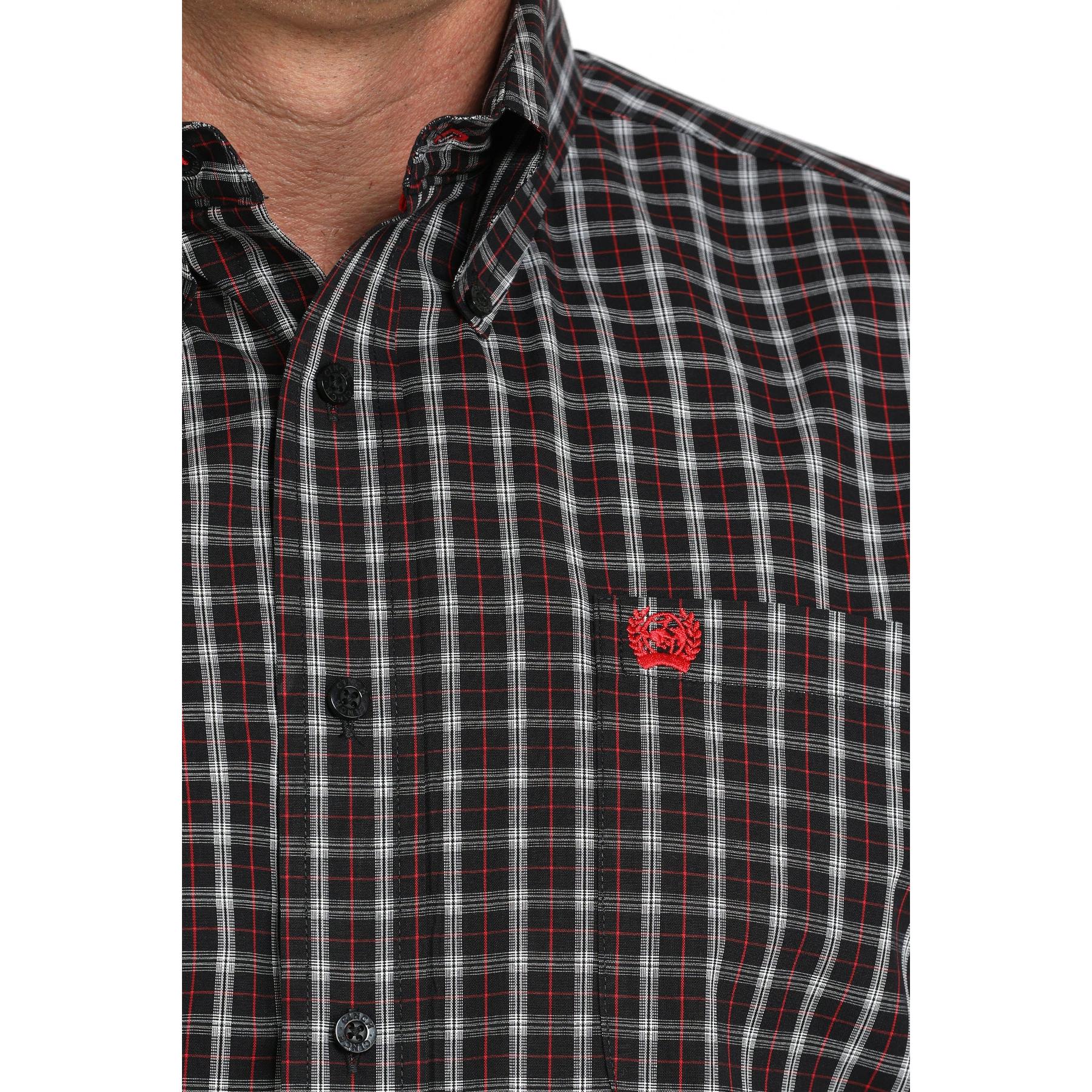 Cinch Men's Long Sleeve Western Plaid Shirt - Black - Image 2