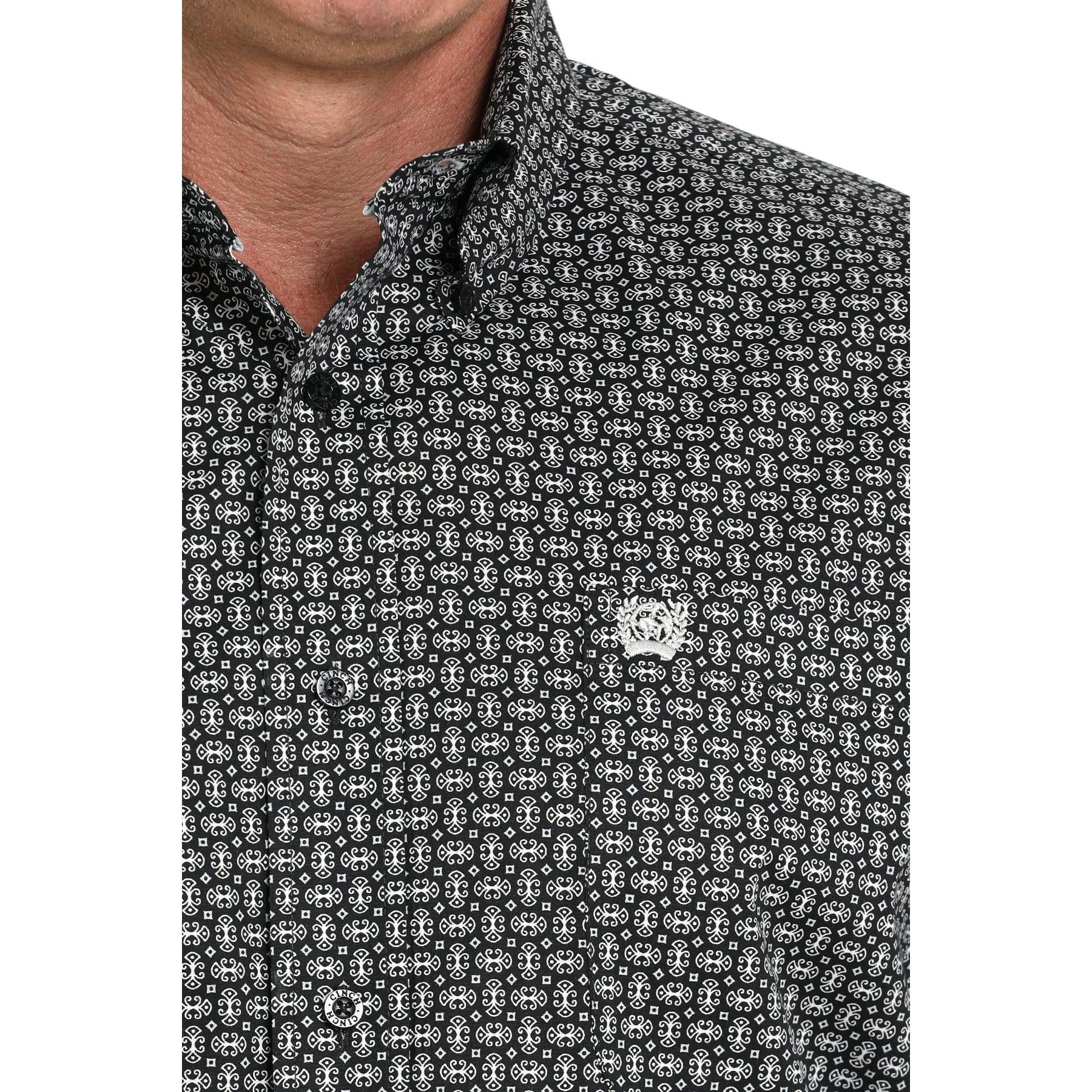 Cinch Men's Long Sleeve Western Print Shirt - Black - Image 2