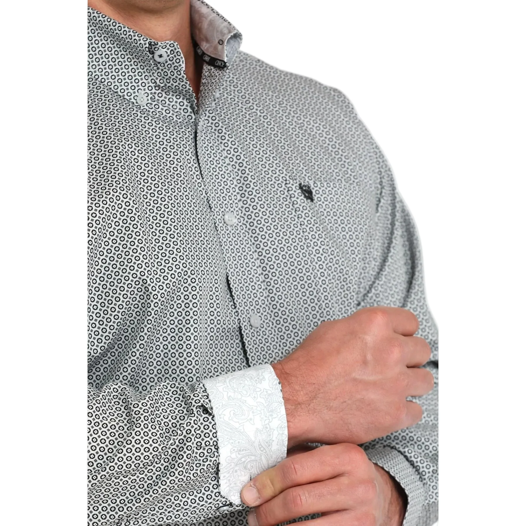 Cinch Men's Long Sleeve Western Print Shirt - Grey - Image 2