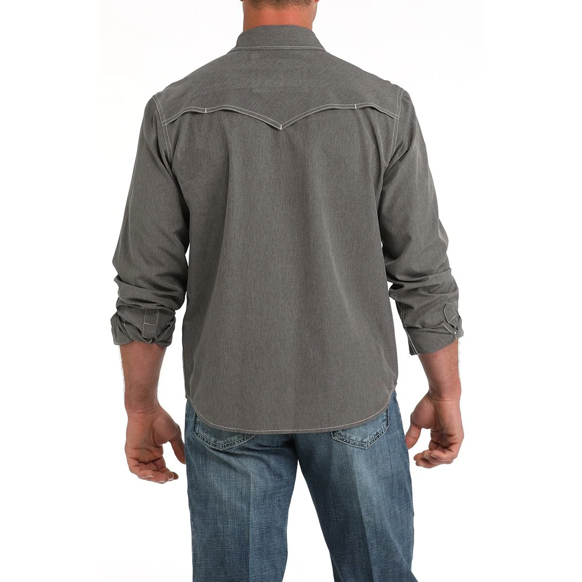 Cinch Men's Long Sleeve Western Shirt - Charcoal - Image 2