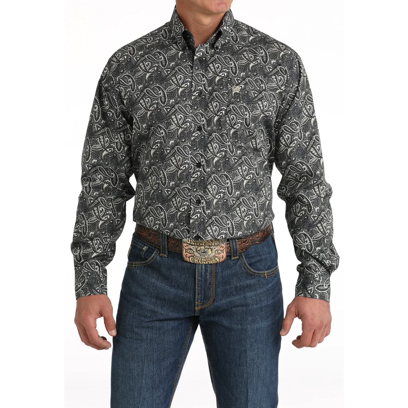 Cinch Men's Long Sleeve Western Shirt- Black