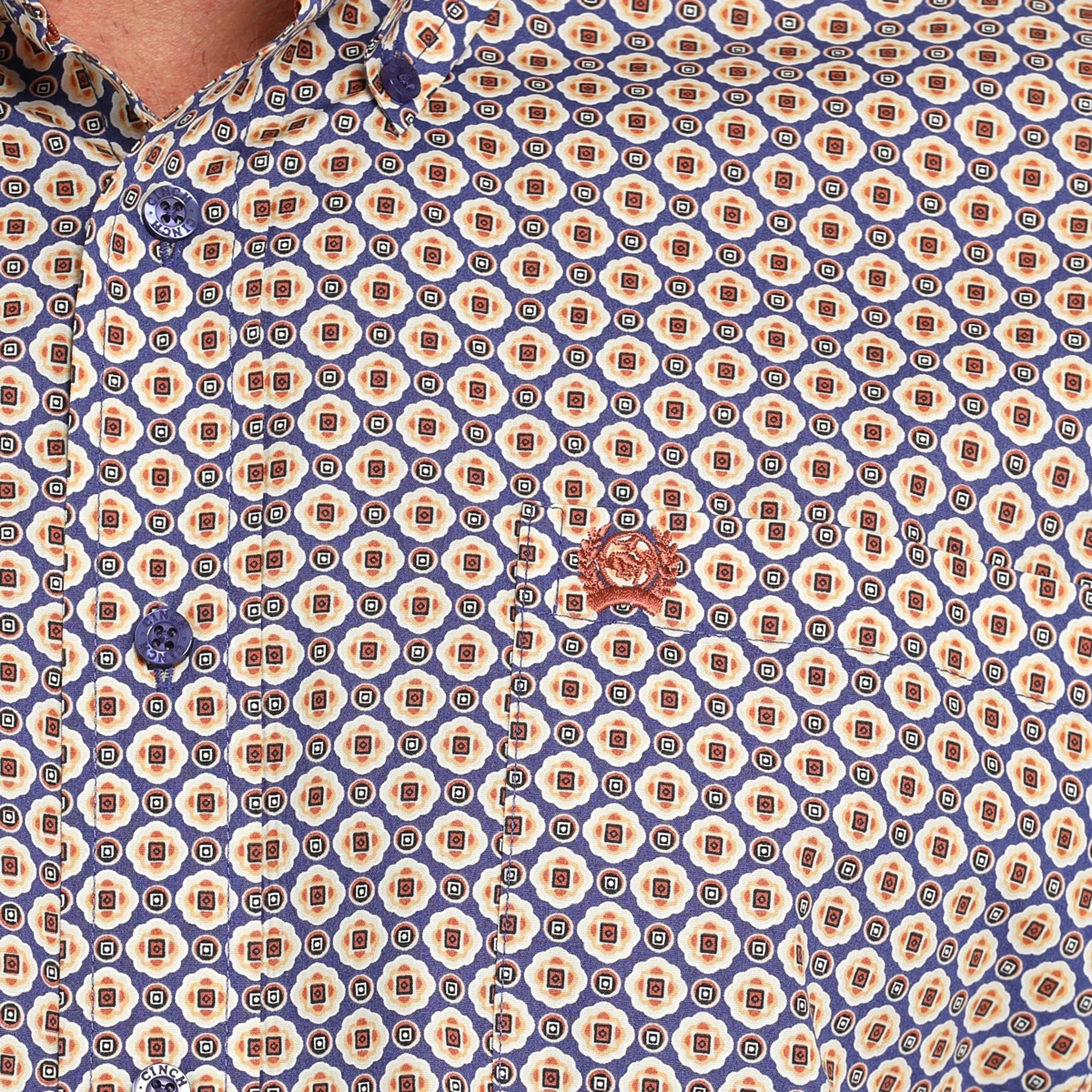 Cinch Men's Medallion Print Button Down Long Sleeve Western Shirt - Purple - Image 2