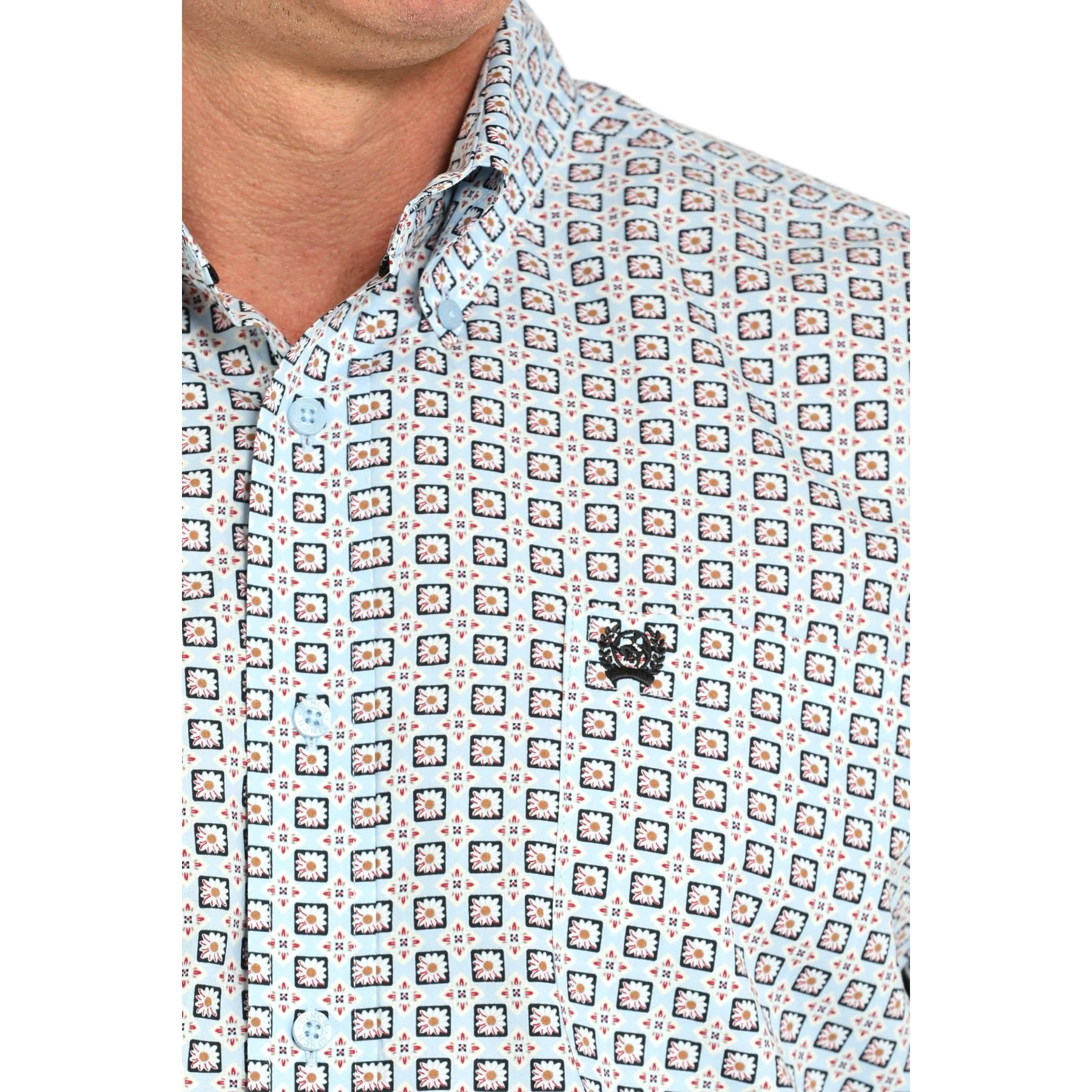 Cinch Men's Print Long Sleeve Print Shirt 725 - Light Blue - Image 2