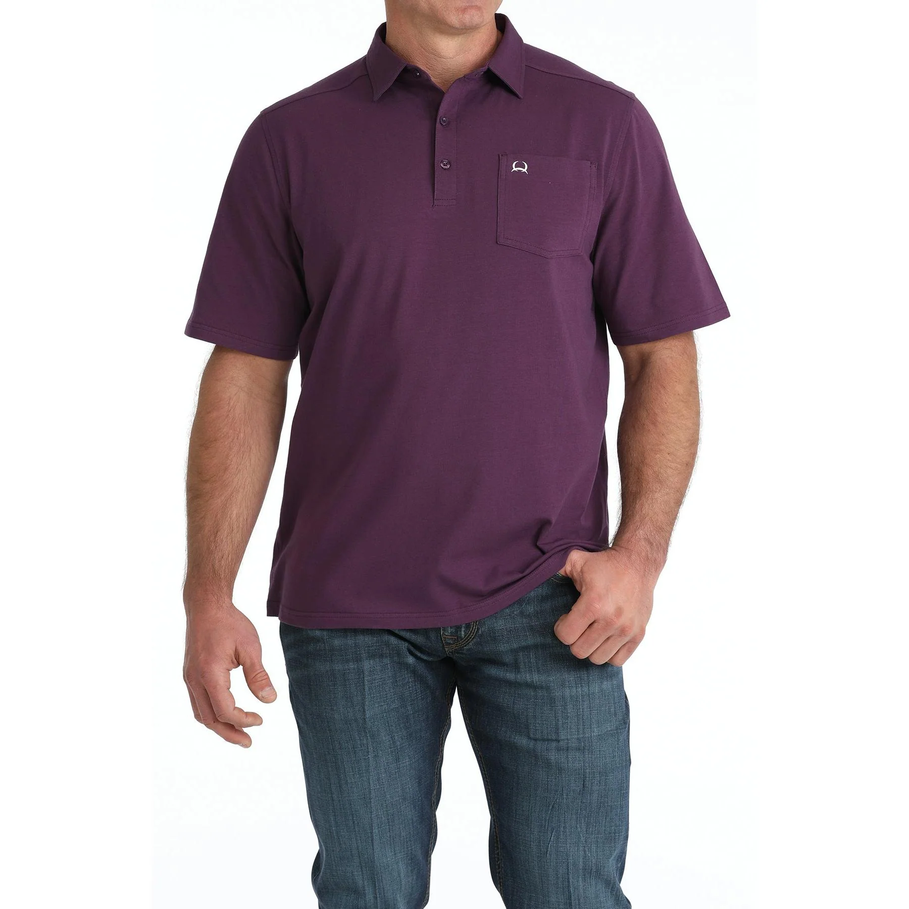 Cinch Men's Short Sleeve Arenaflex Polo- Purple