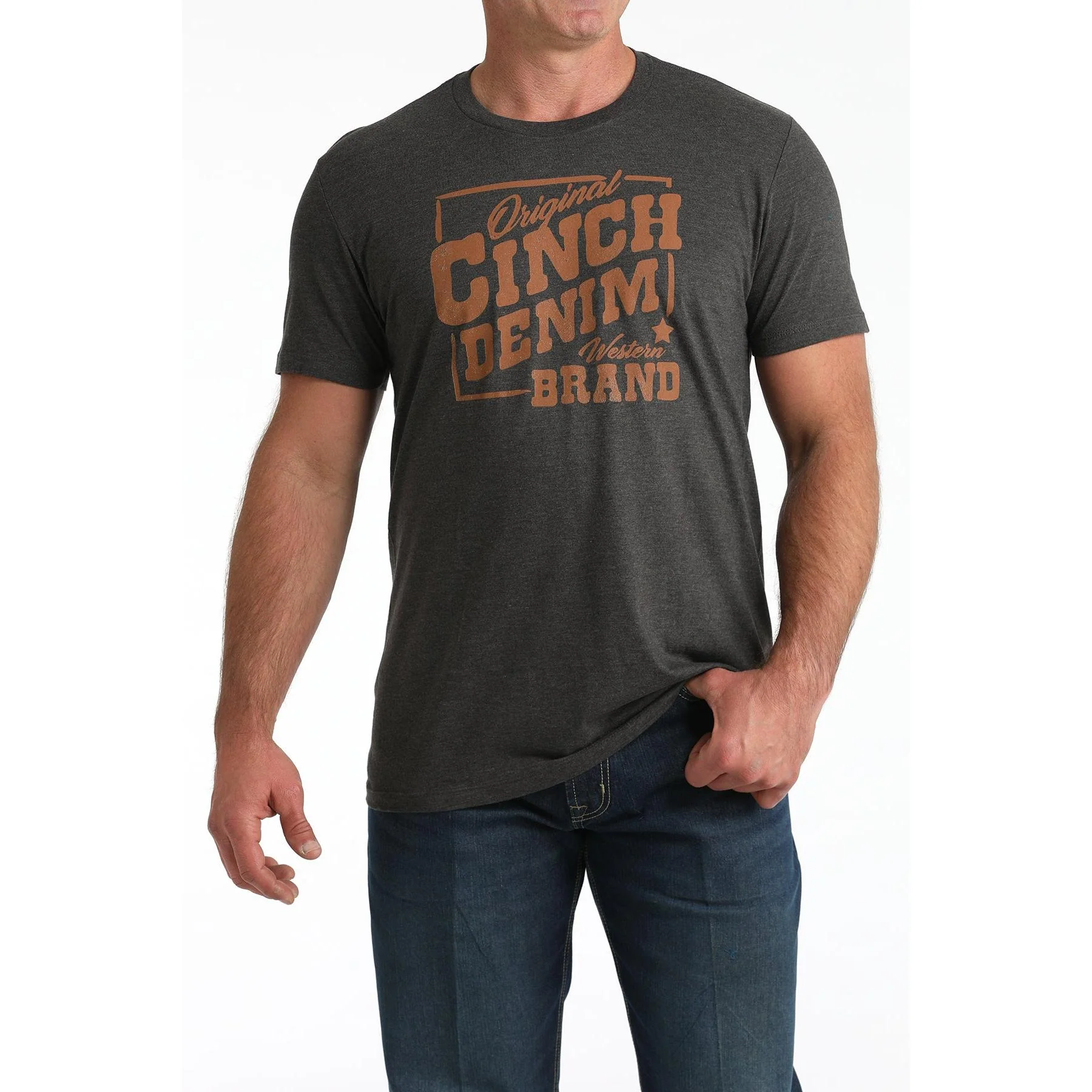 Cinch Men's Short Sleeve Graphic Tee Shirt-Charcoal