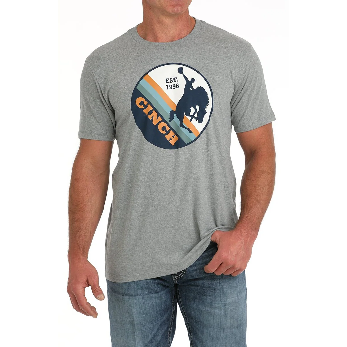 Cinch Men's Short Sleeve Graphic Tee Shirt- Grey