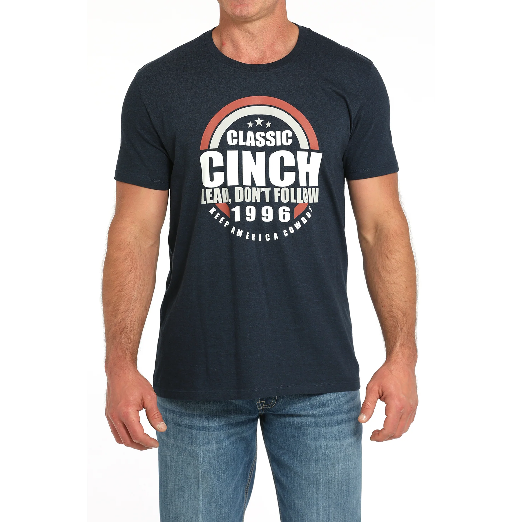 Cinch Men's Short Sleeve Graphic Tee Shirt- Navy