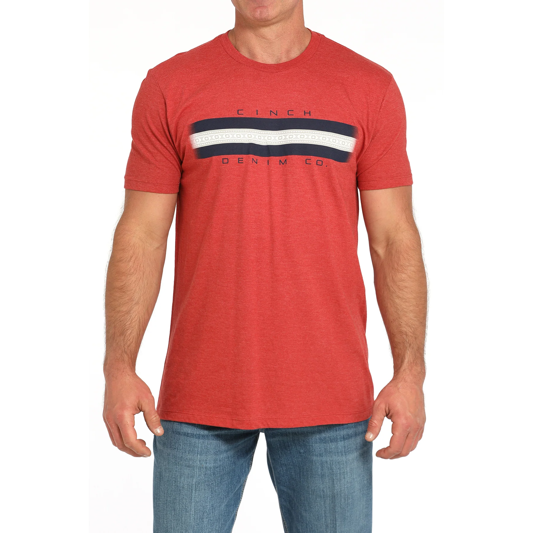 Cinch Men's Short Sleeve Graphic Tee Shirt- Red