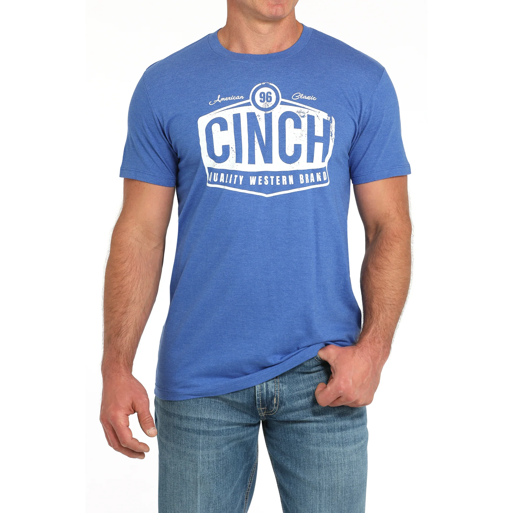 Cinch Men's Short Sleeve Graphic Tee Shirt- Royal Blue
