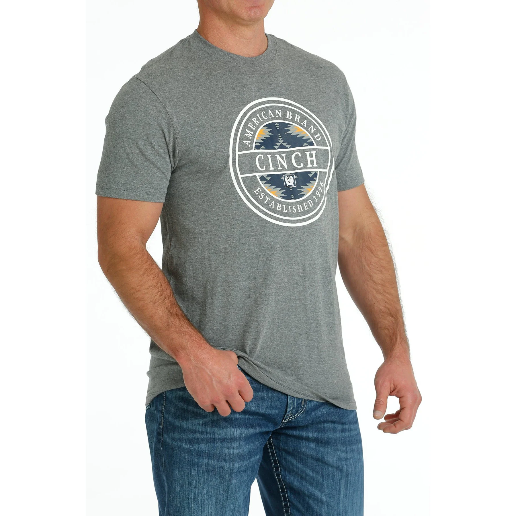 Cinch Men's Short Sleeve Tee - Grey - Image 3