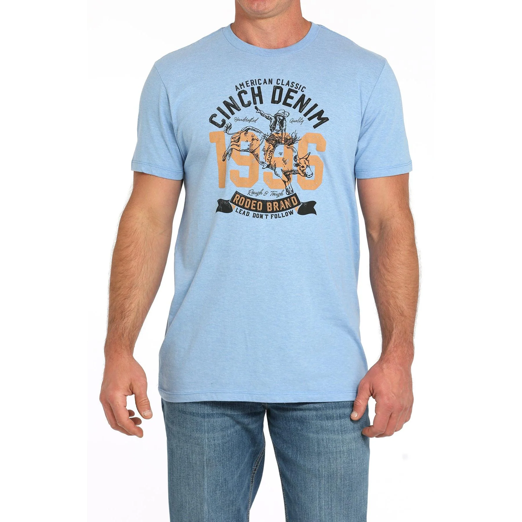 Cinch Men's Short Sleeve Tee Shirt 725  - Light Blue