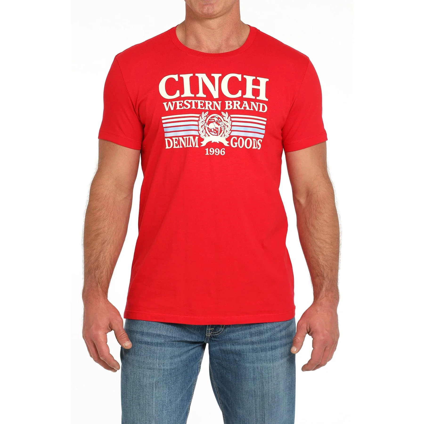 Cinch Men's Short Sleeve Tee Shirt 725  - Red
