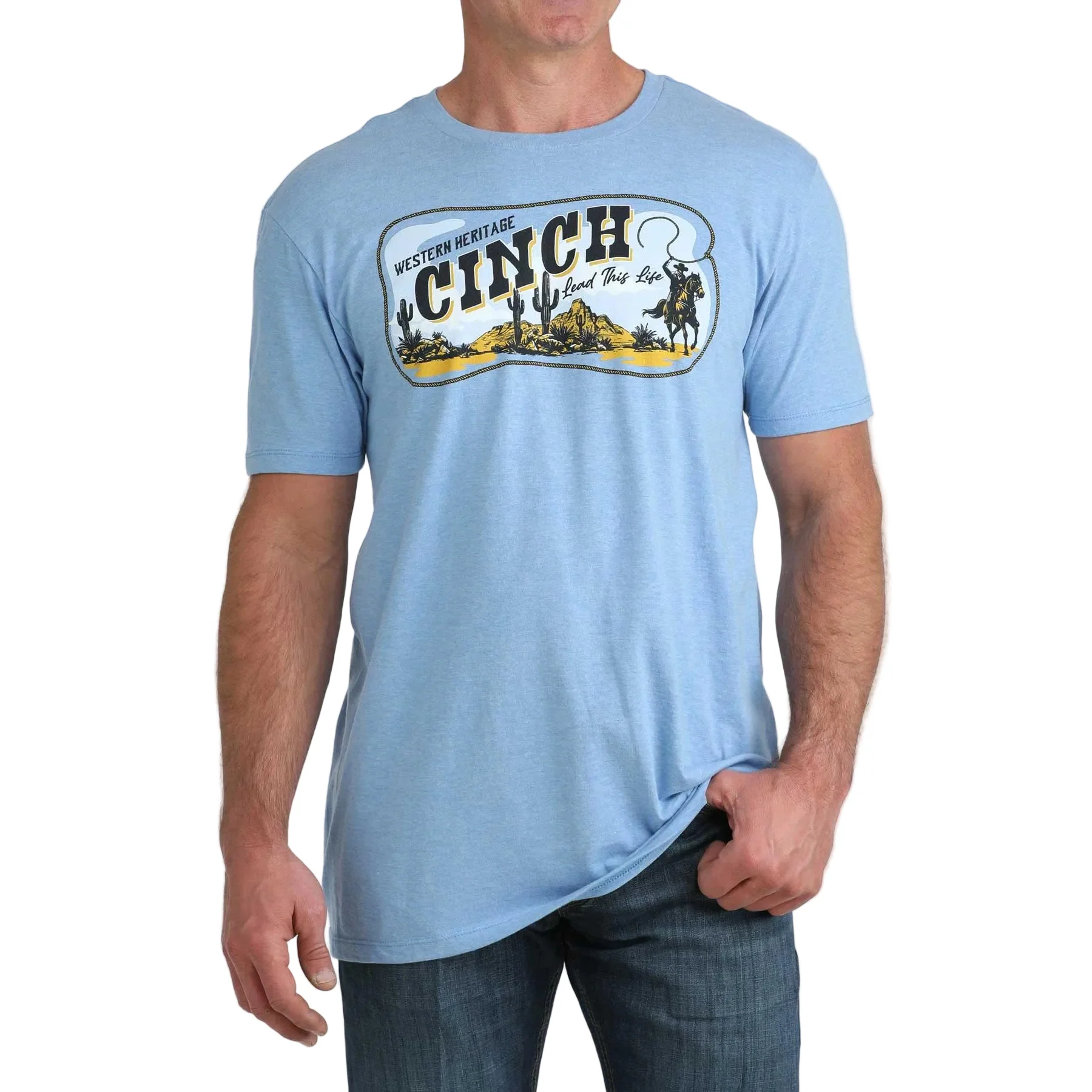 Cinch Men's Short Sleeve Tee Shirt - Blue