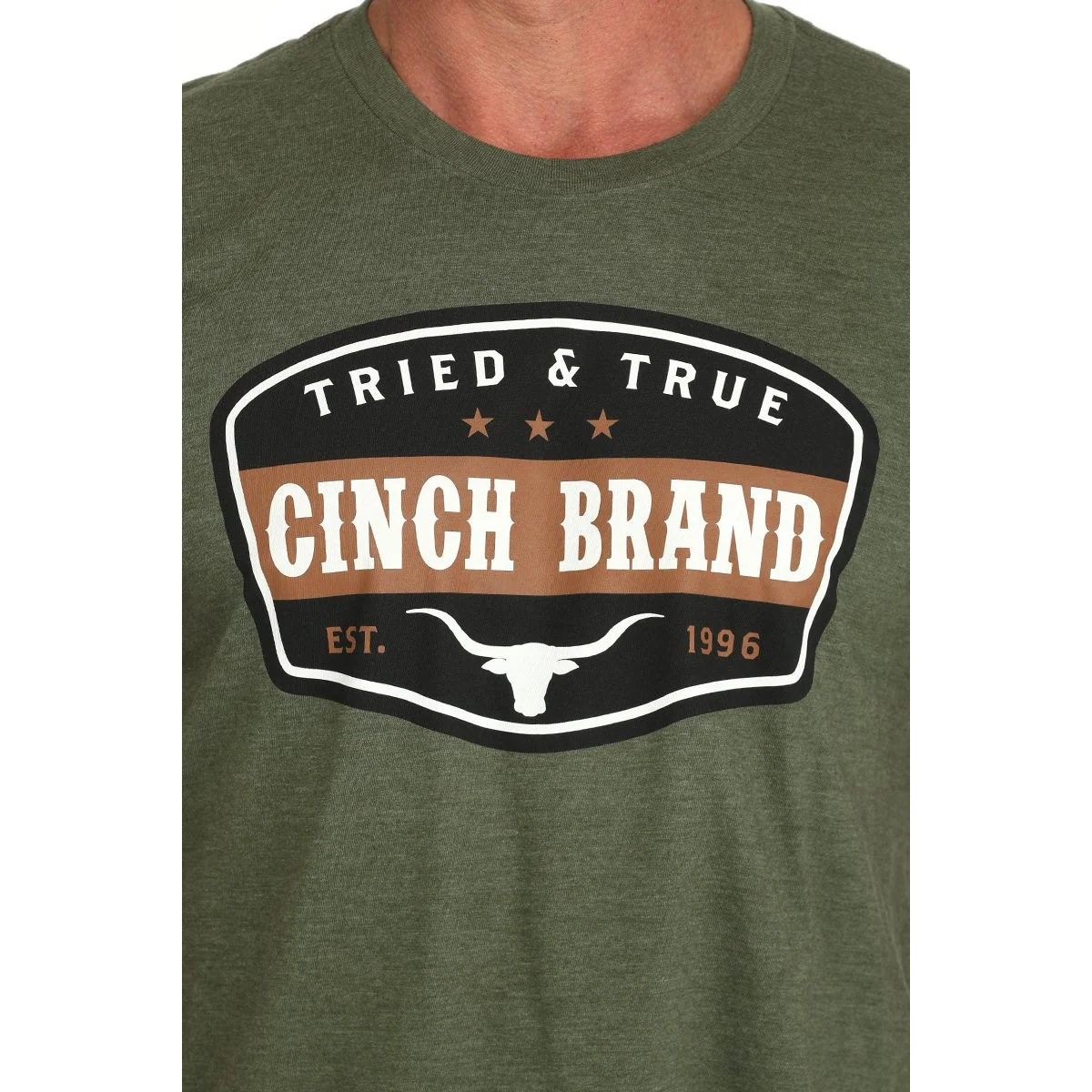 Cinch Men's Short Sleeve Tee Shirt- Olive - Image 2