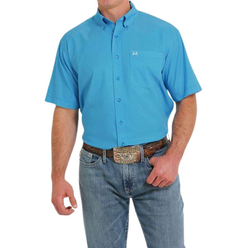 Cinch Men's SS Print Arenaflex Blue