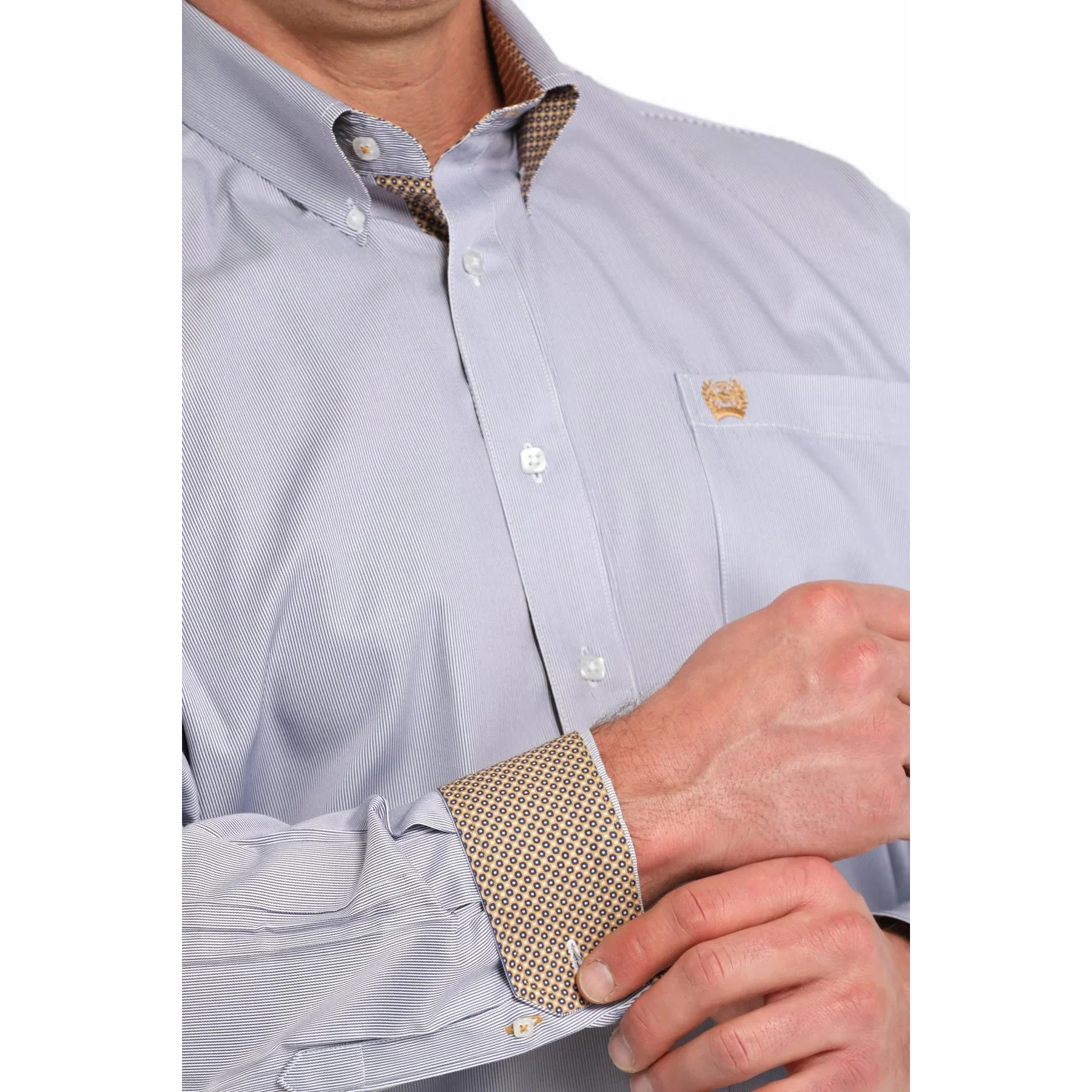 Cinch Men's Stripe Button Down Long Sleeve Western Shirt - Purple - Image 2