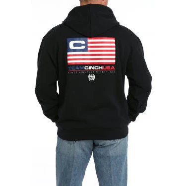 Cinch Men's Vintage American Logo Hoodie - Black - Image 3