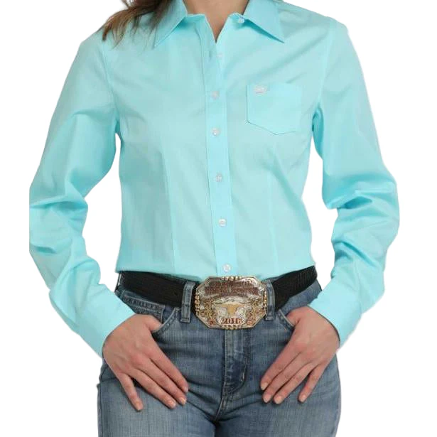 Cinch Women's Long Sleeve Shirt- Turquoise