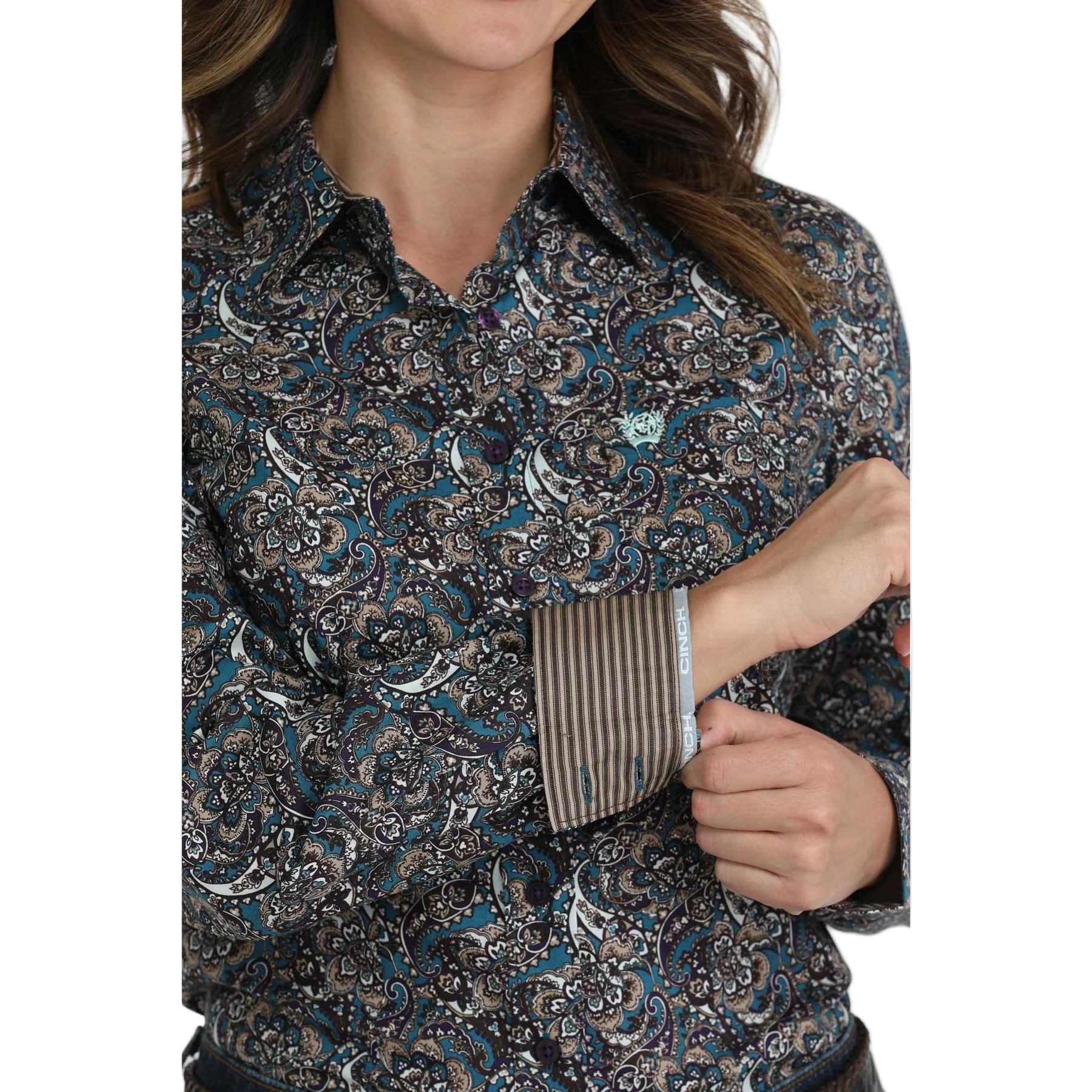 Cinch Women's Long Sleeve Print Western Shirt - Multi - Image 2