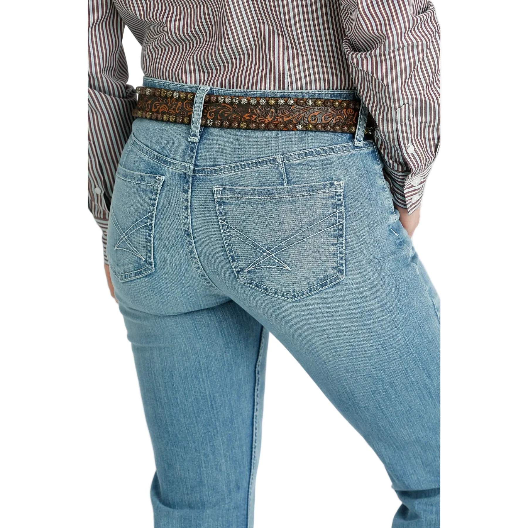 Cinch Women's Lynden Mid Rise Slim Trouser Jeans - Light Stonewash - Image 3