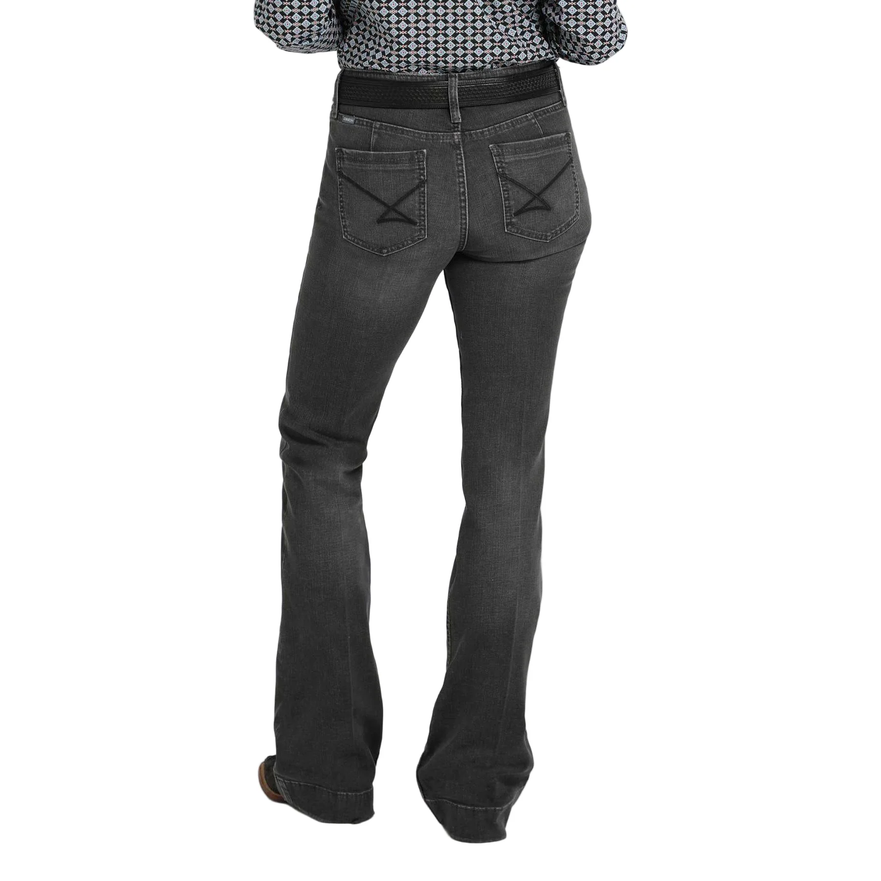Cinch Women's Moderate Rise Lynden Slim Trouser - Black