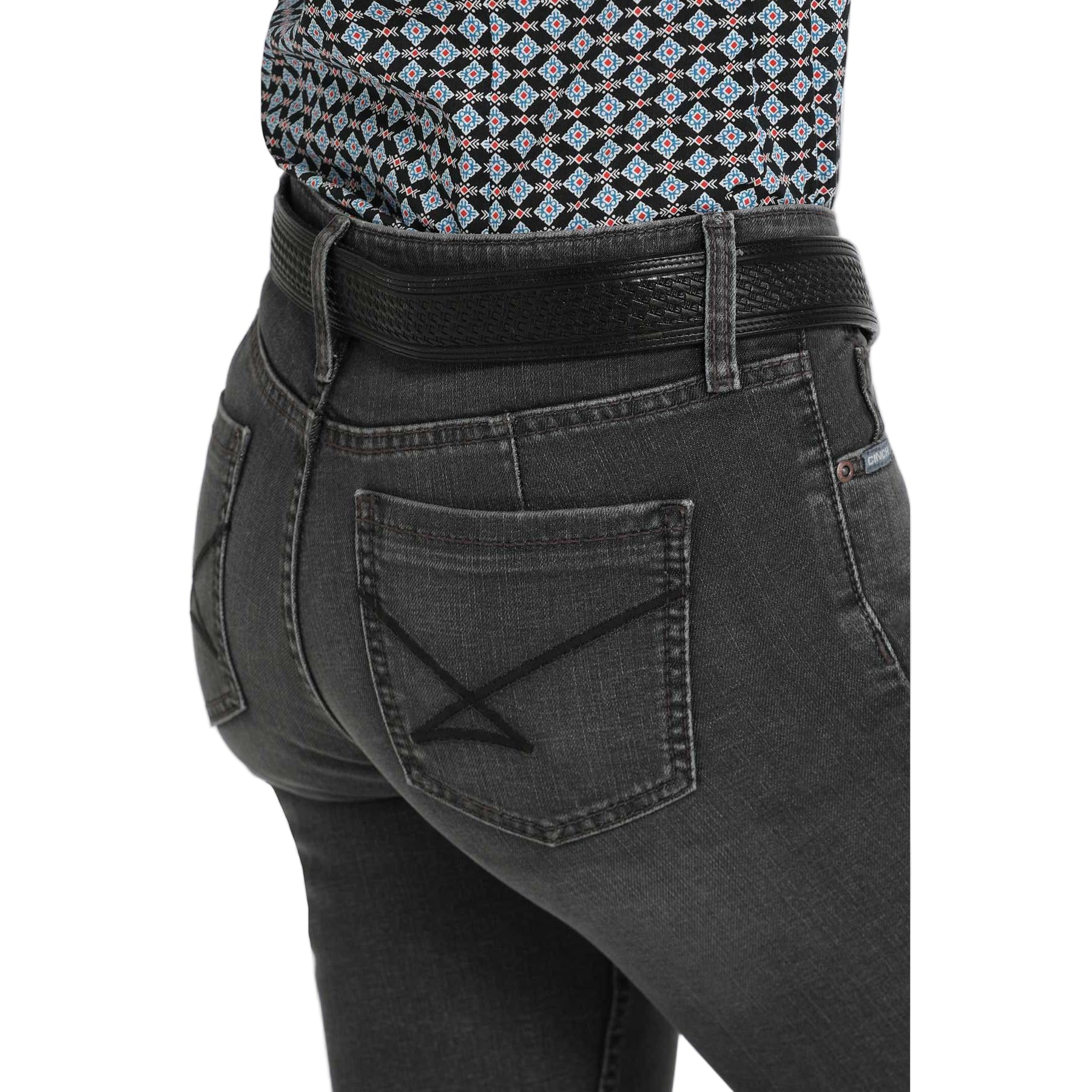 Cinch Women's Moderate Rise Lynden Slim Trouser - Black - Image 2