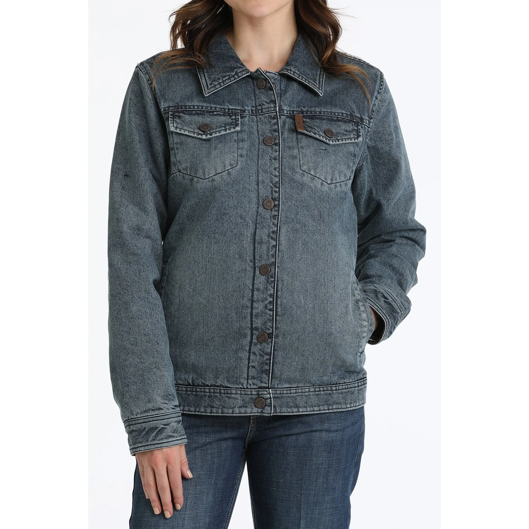 Cinch Women's Reversible Trucker Jacket - Indigo/Brown