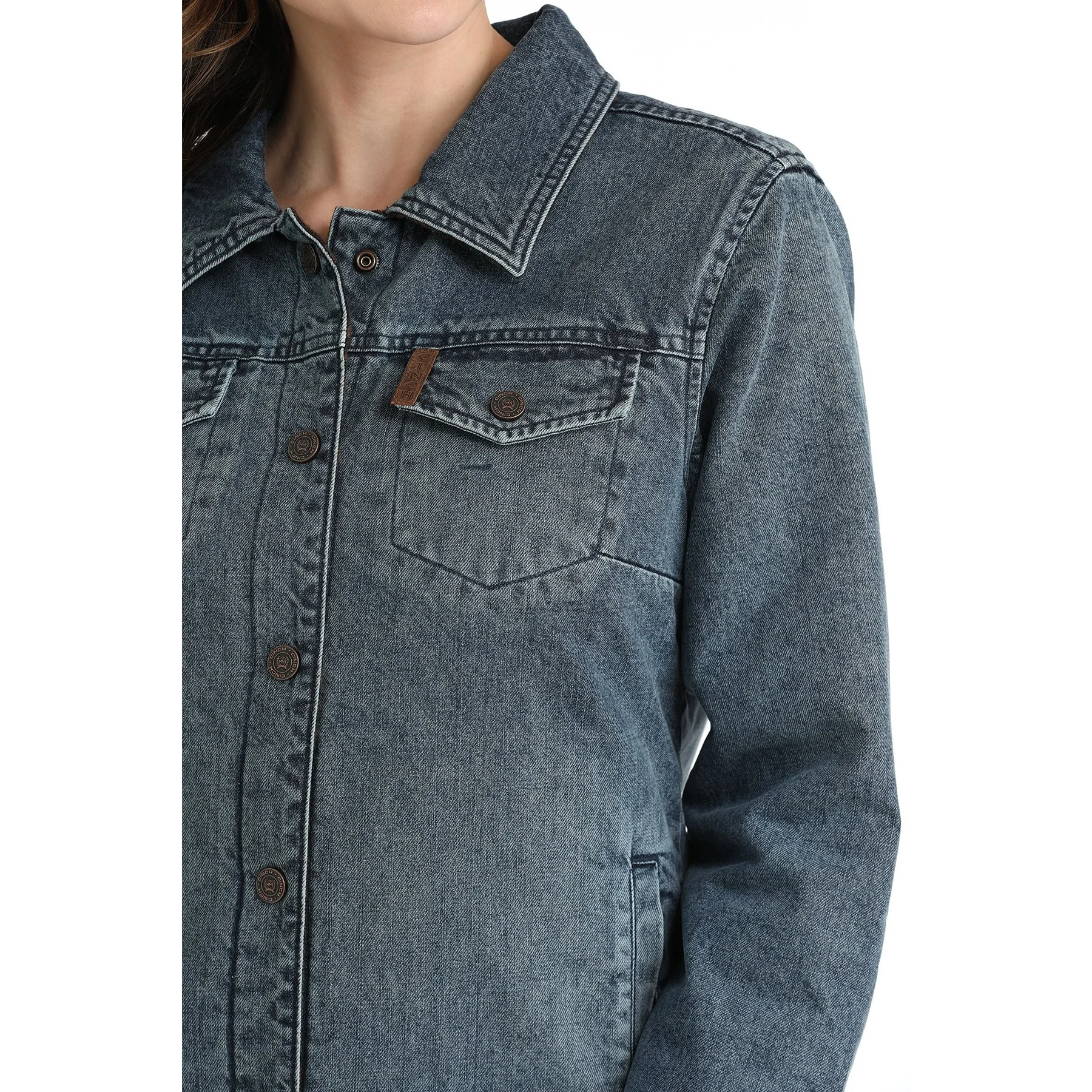 Cinch Women's Reversible Trucker Jacket - Indigo/Brown - Image 2