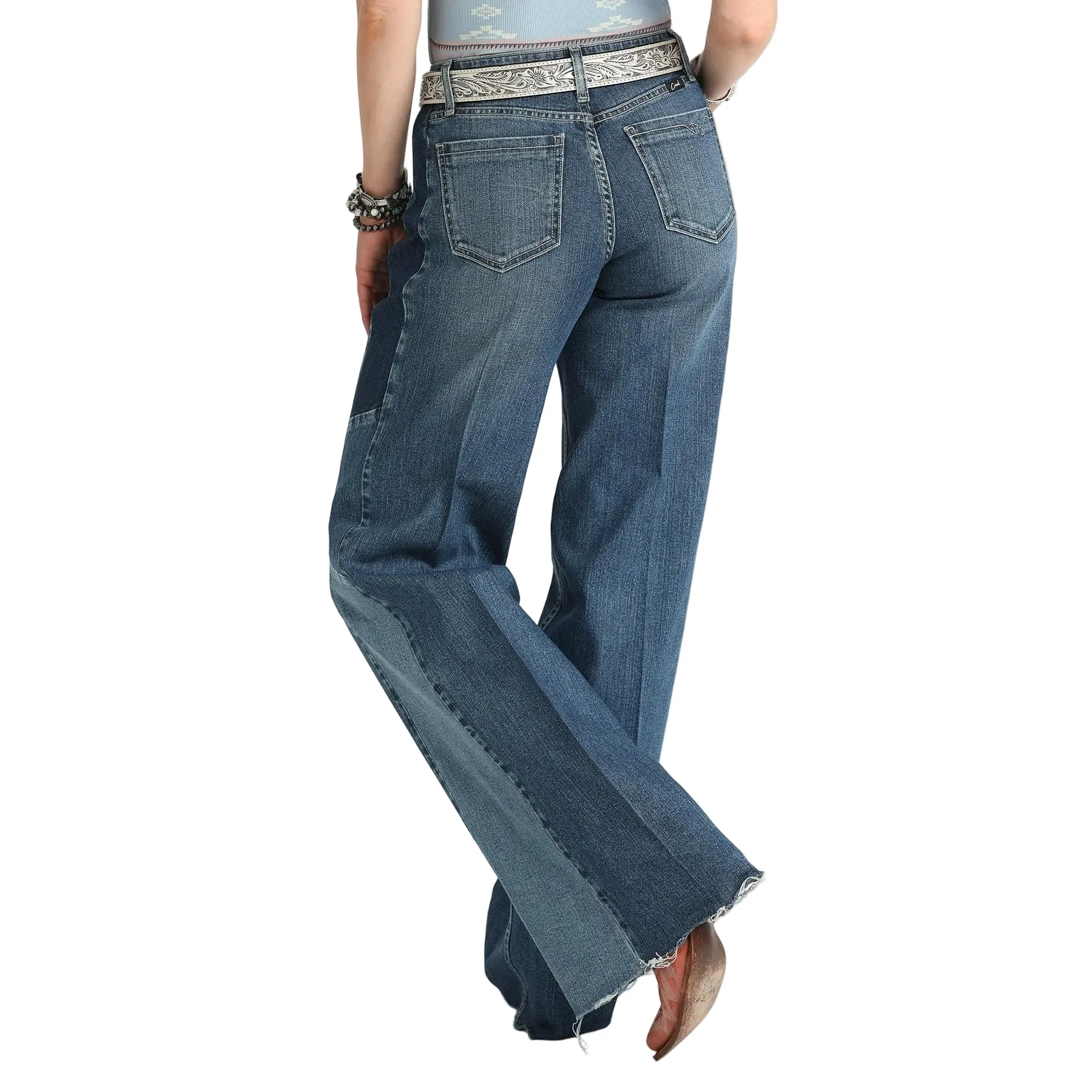 Cinch Women's High Rise Wide Leg Jeans - Medium Stone - Image 2