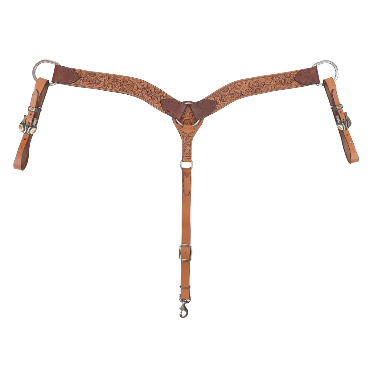 Circle Y Breast Collar Copper Sunflower
