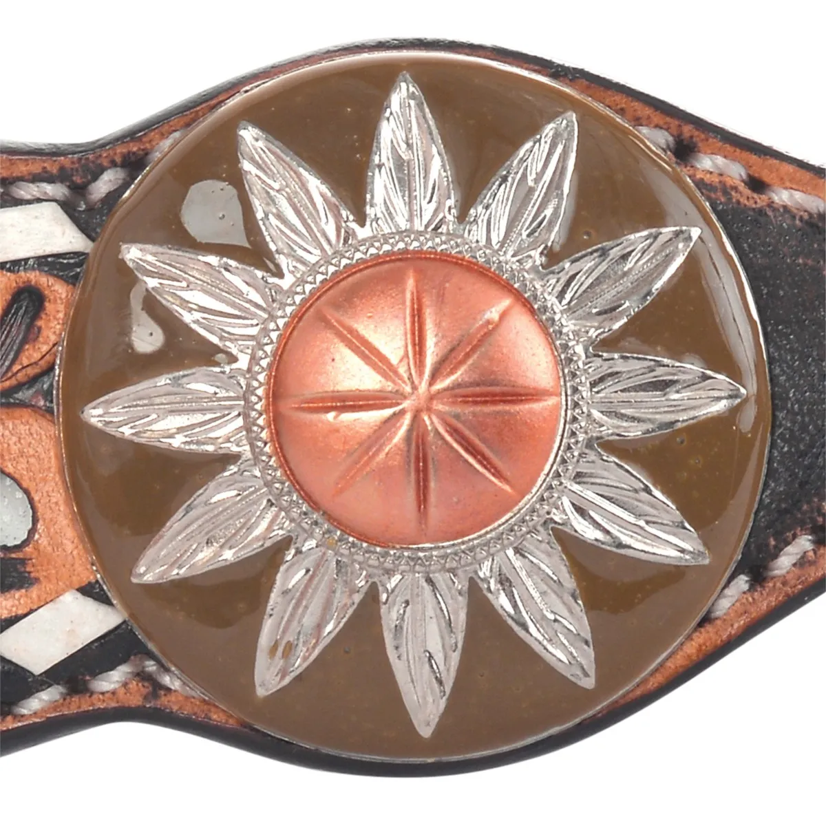 Circle Y White Daisy Filigree Browband Headstall - Image 2