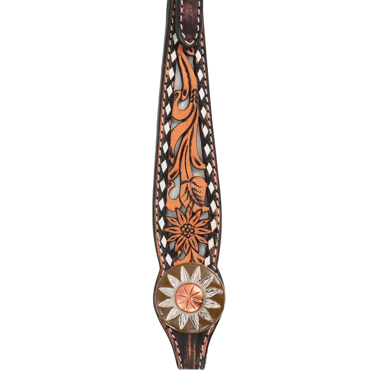 Circle Y White Daisy Filigree Browband Headstall - Image 3