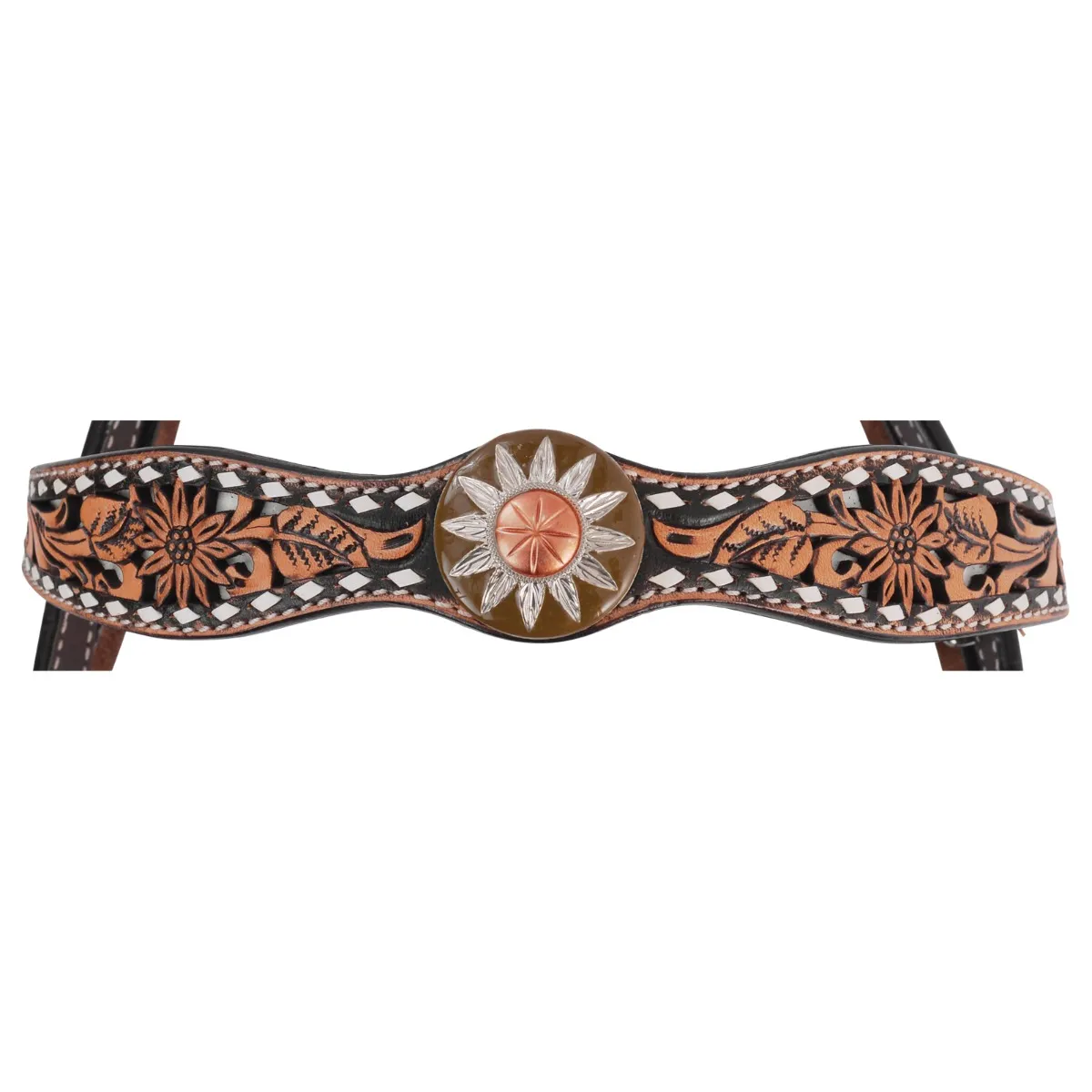 Circle Y White Daisy Filigree Browband Headstall - Image 4