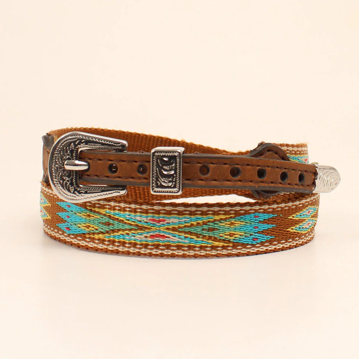 M&F 5/8" Ribbon Hat Band - Multicolour Southwestern Brown