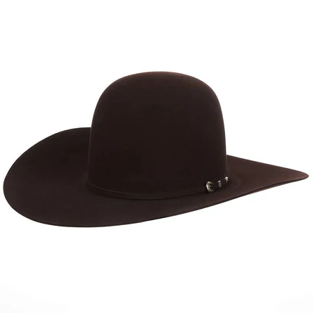 Rodeo King 10X Open Crown Felt Western Hat - Chocolate