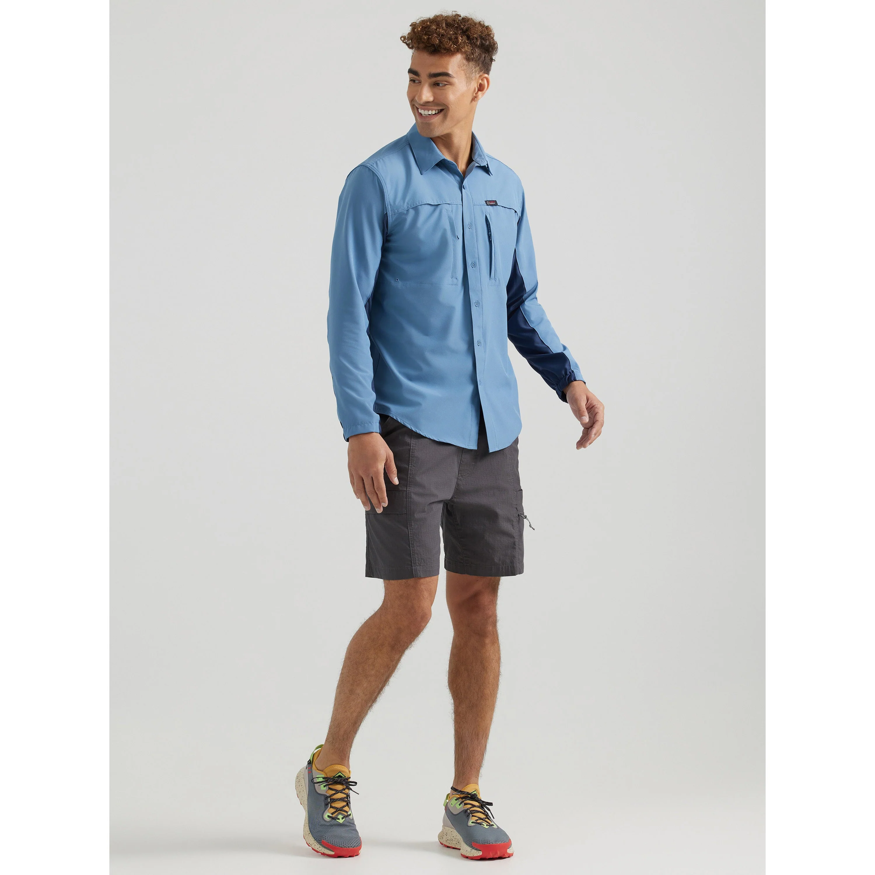 Wrangler Men's ATG Long Sleeve Valley Lake Shirt - Monument - Image 3